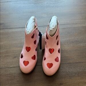 New Size 3K Janie and Jack Metallic Heart Valentine Bootie Boots